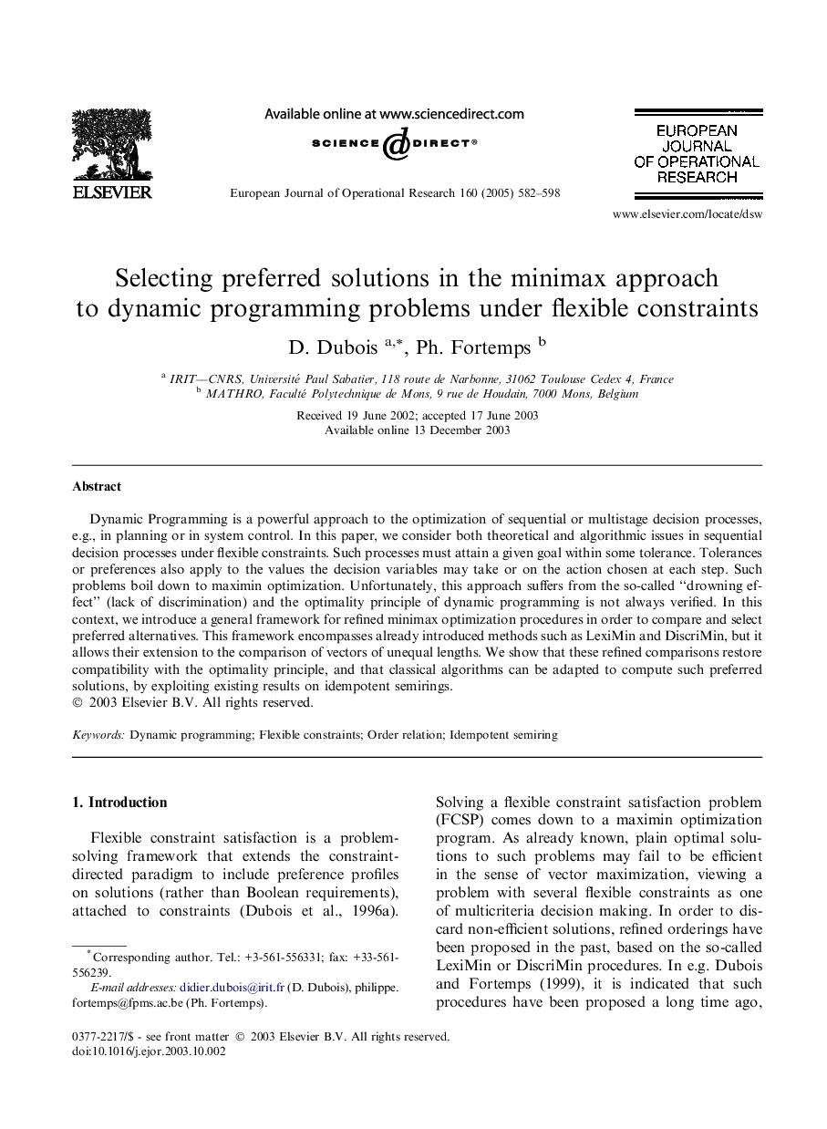 Selecting preferred solutions in the minimax approach to dynamic programming problems under flexible constraints