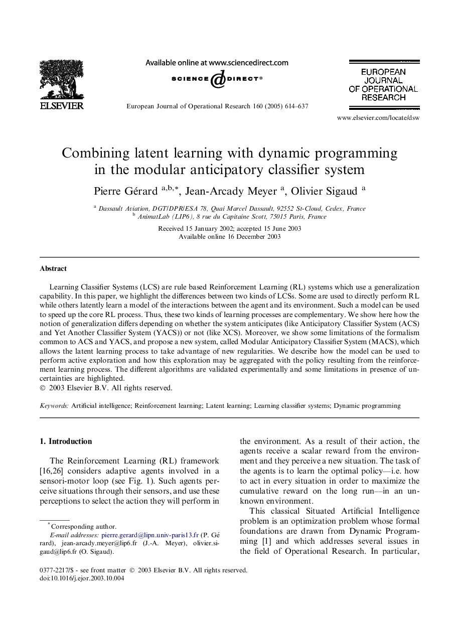 Combining latent learning with dynamic programming in the modular anticipatory classifier system