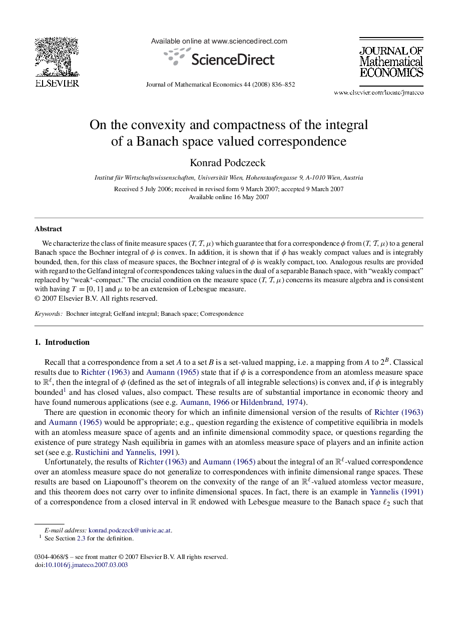 On the convexity and compactness of the integral of a Banach space valued correspondence