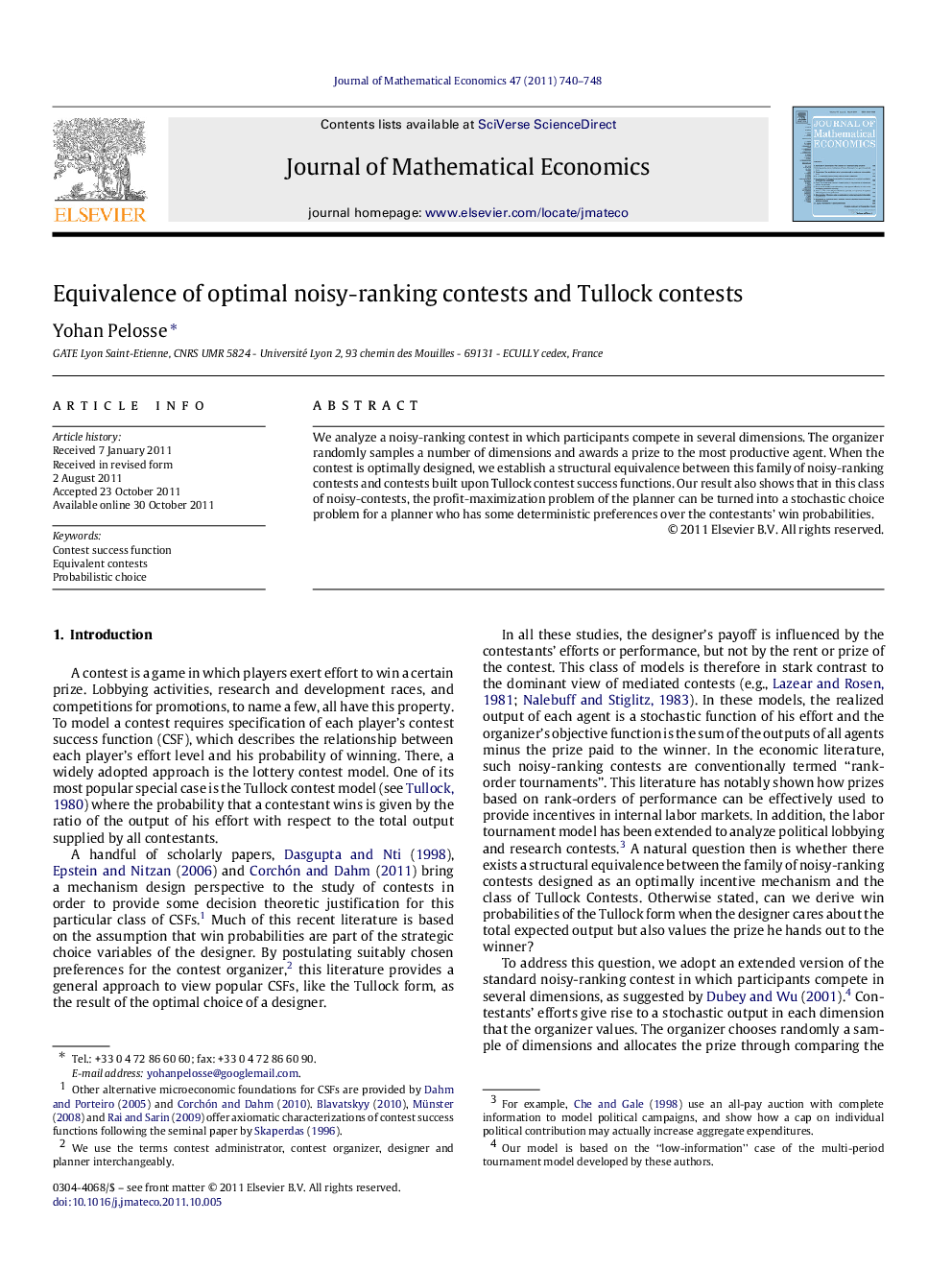 Equivalence of optimal noisy-ranking contests and Tullock contests