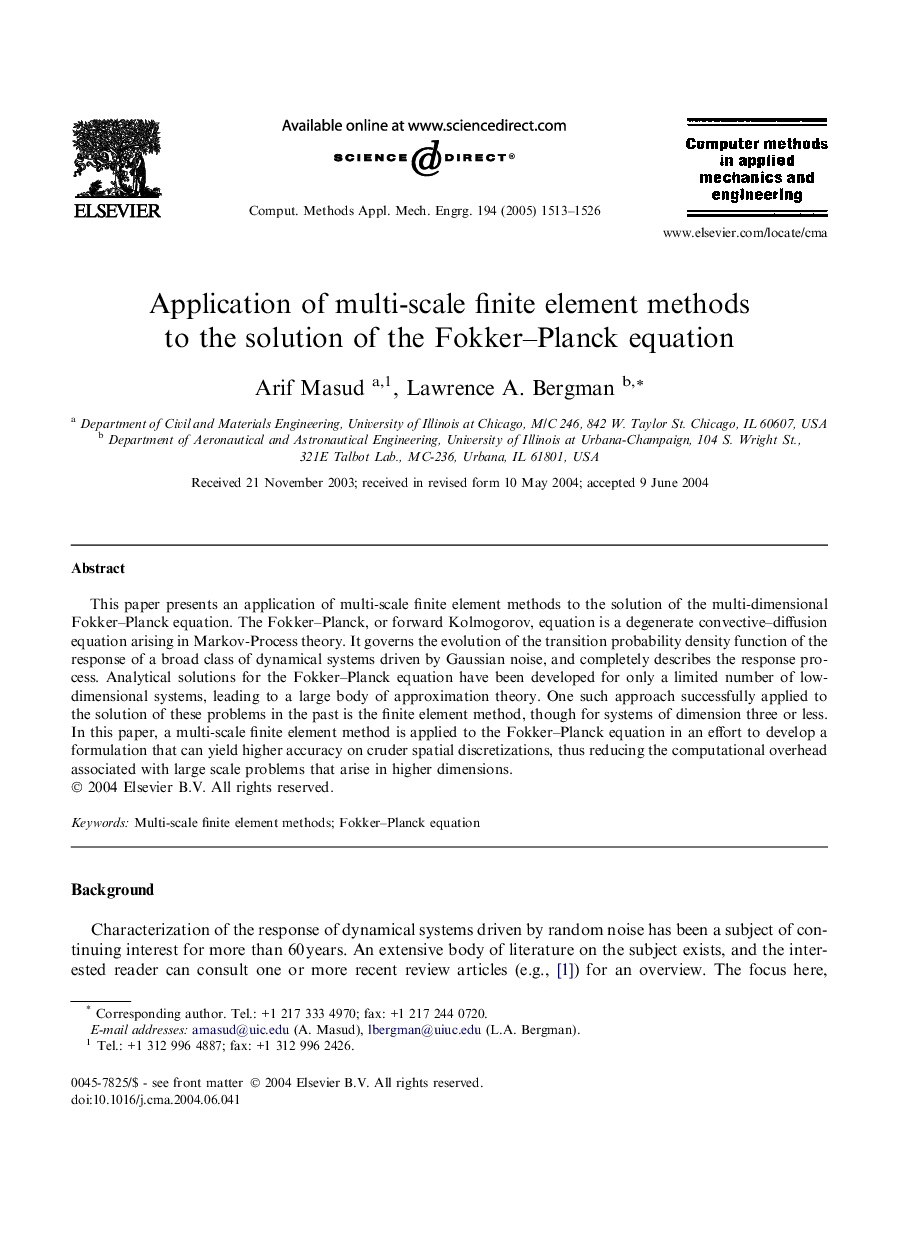 Application of multi-scale finite element methods to the solution of the Fokker-Planck equation