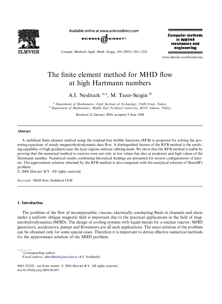 The finite element method for MHD flow at high Hartmann numbers