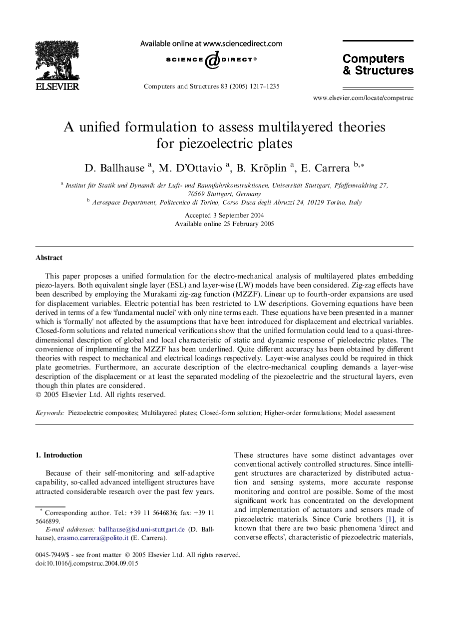 A unified formulation to assess multilayered theories for piezoelectric plates