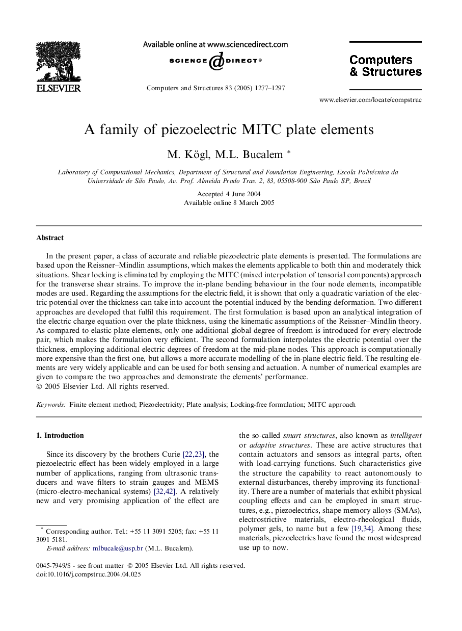 A family of piezoelectric MITC plate elements