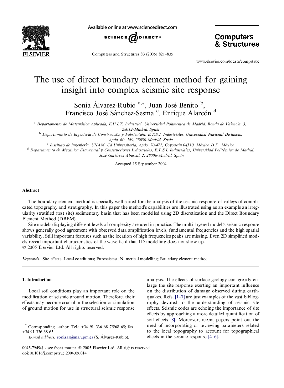 The use of direct boundary element method for gaining insight into complex seismic site response