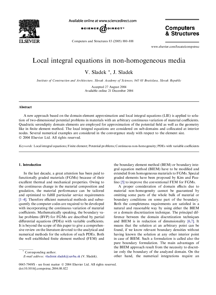 Local integral equations in non-homogeneous media