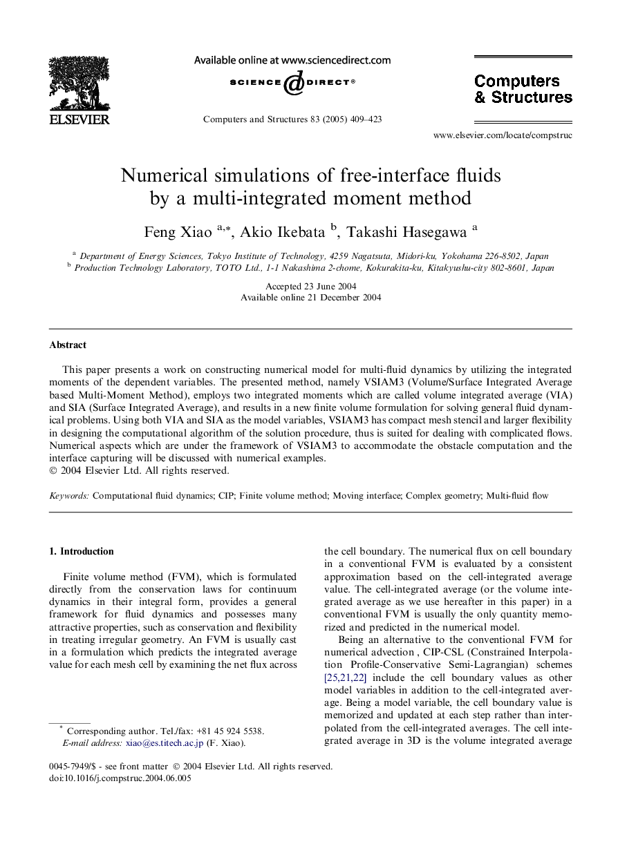 Numerical simulations of free-interface fluids by a multi-integrated moment method