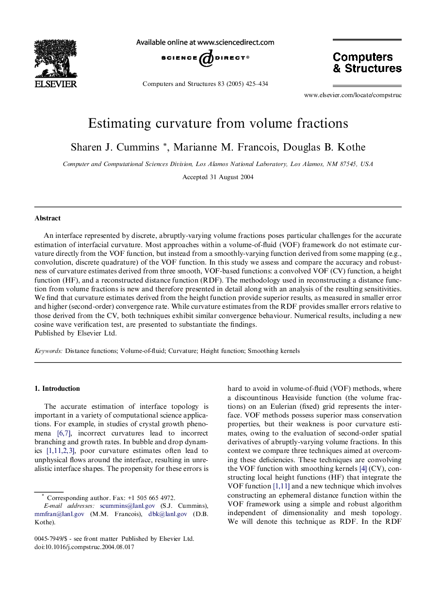 Estimating curvature from volume fractions