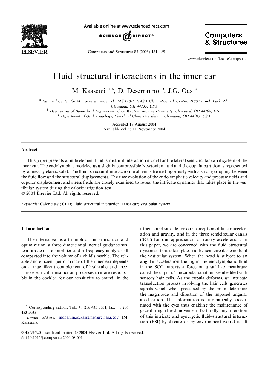 Fluid-structural interactions in the inner ear