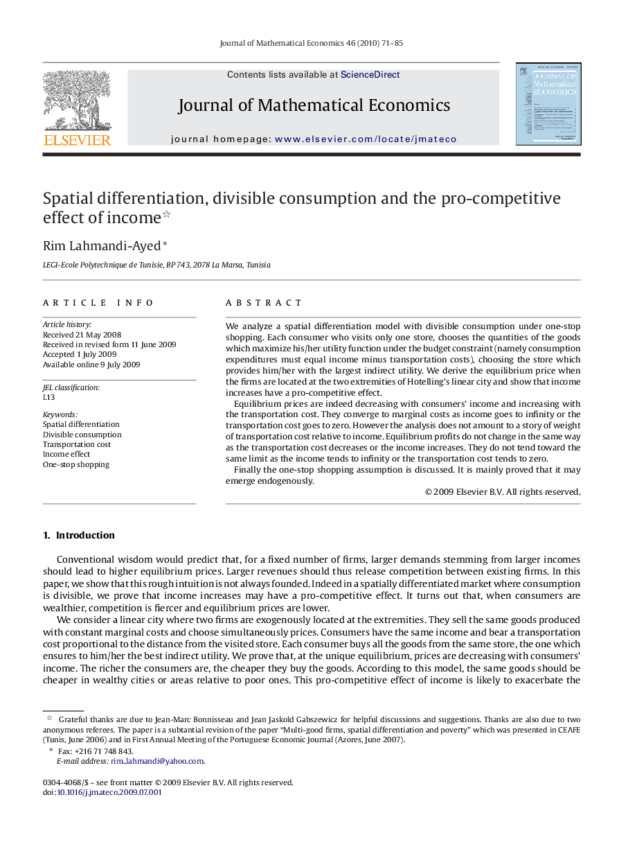 Spatial differentiation, divisible consumption and the pro-competitive effect of income