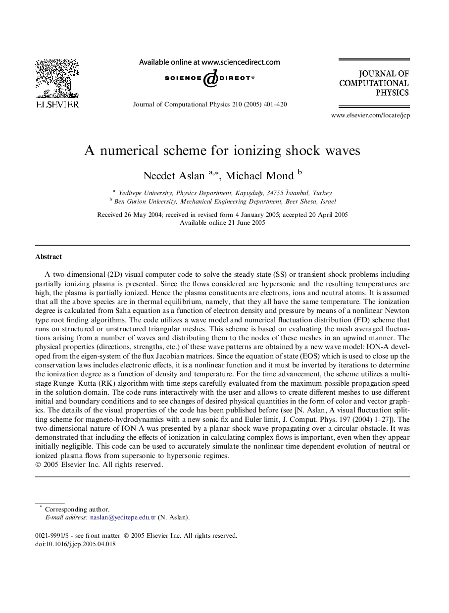 A numerical scheme for ionizing shock waves