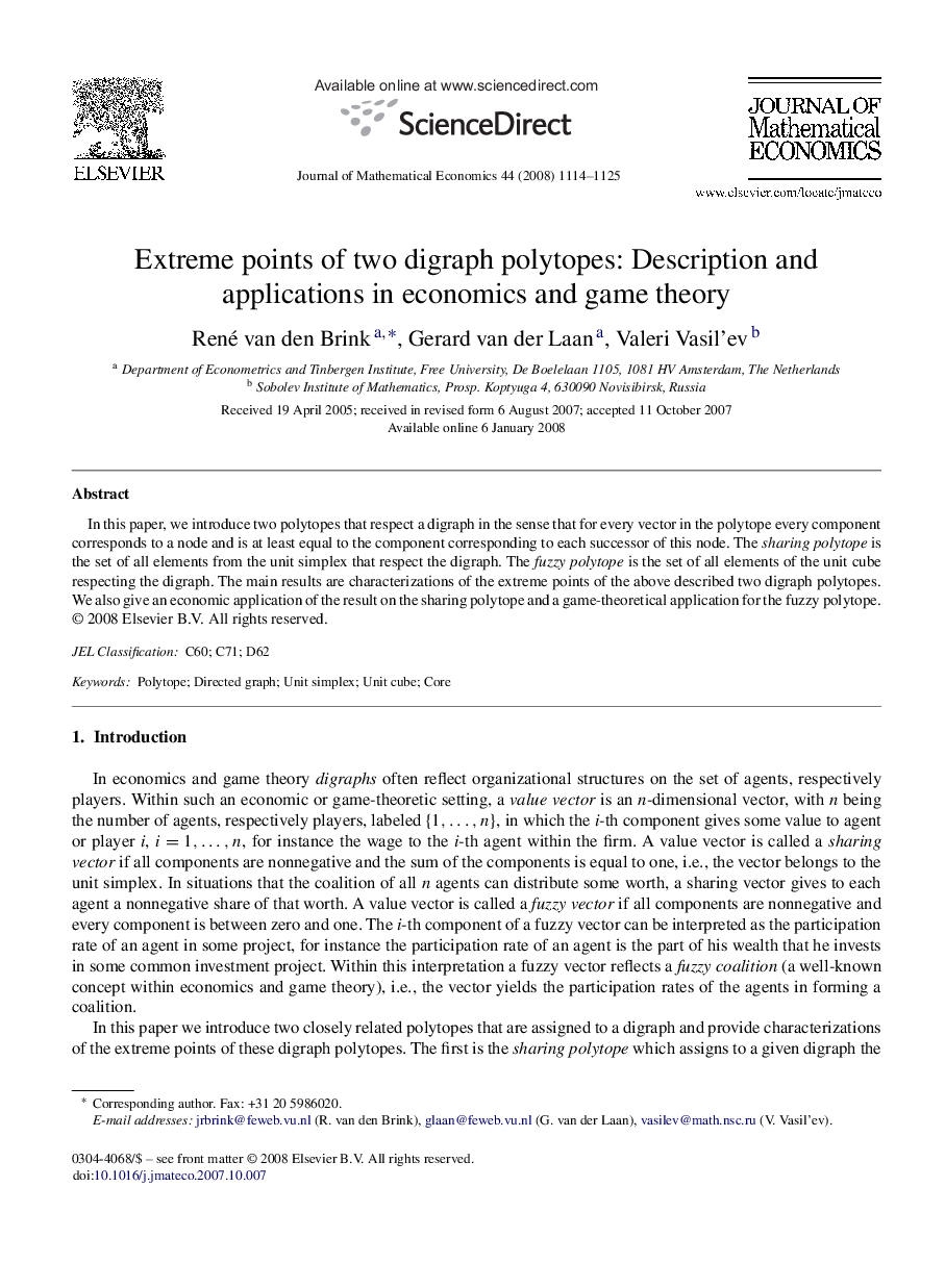 Extreme points of two digraph polytopes: Description and applications in economics and game theory