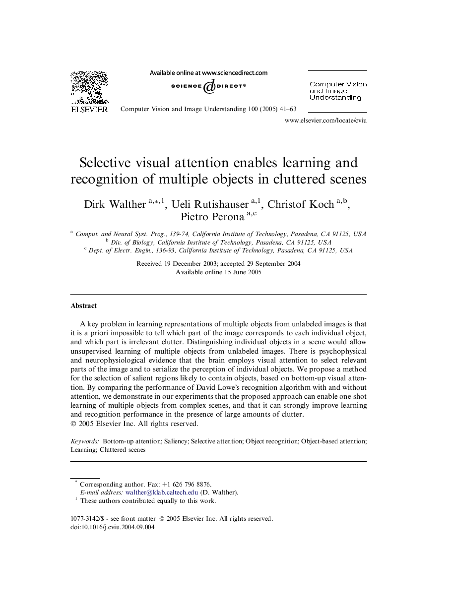 Selective visual attention enables learning and recognition of multiple objects in cluttered scenes