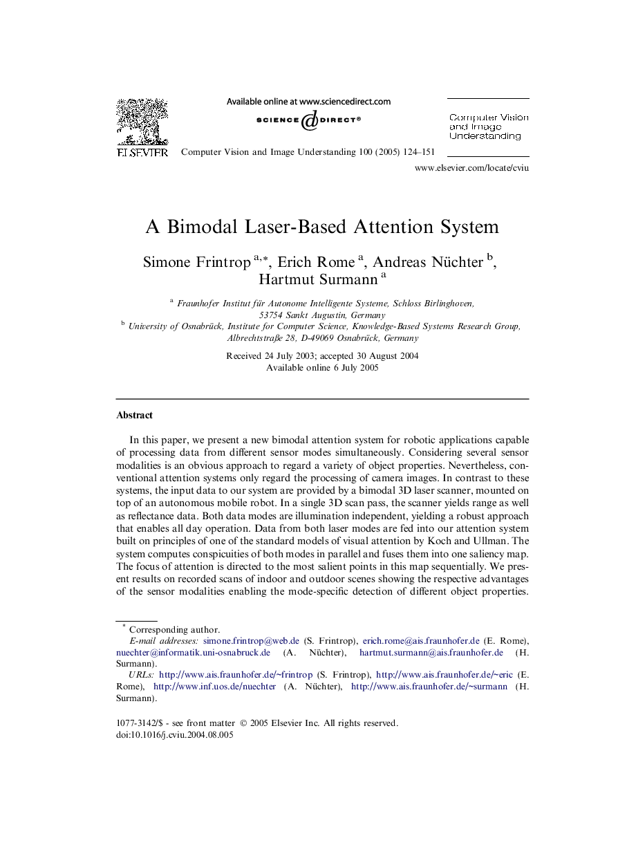 A Bimodal Laser-Based Attention System