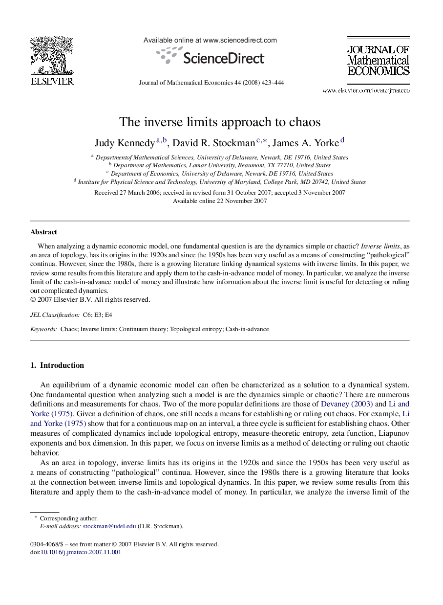 The inverse limits approach to chaos