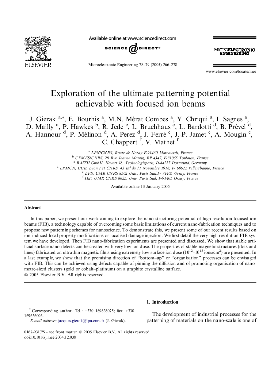 Exploration of the ultimate patterning potential achievable with focused ion beams