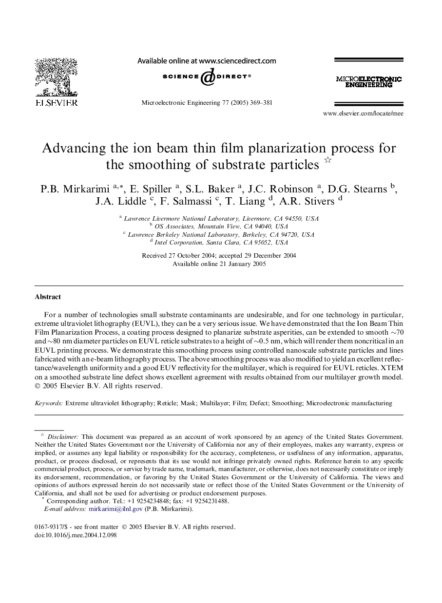 Advancing the ion beam thin film planarization process for the smoothing of substrate particles