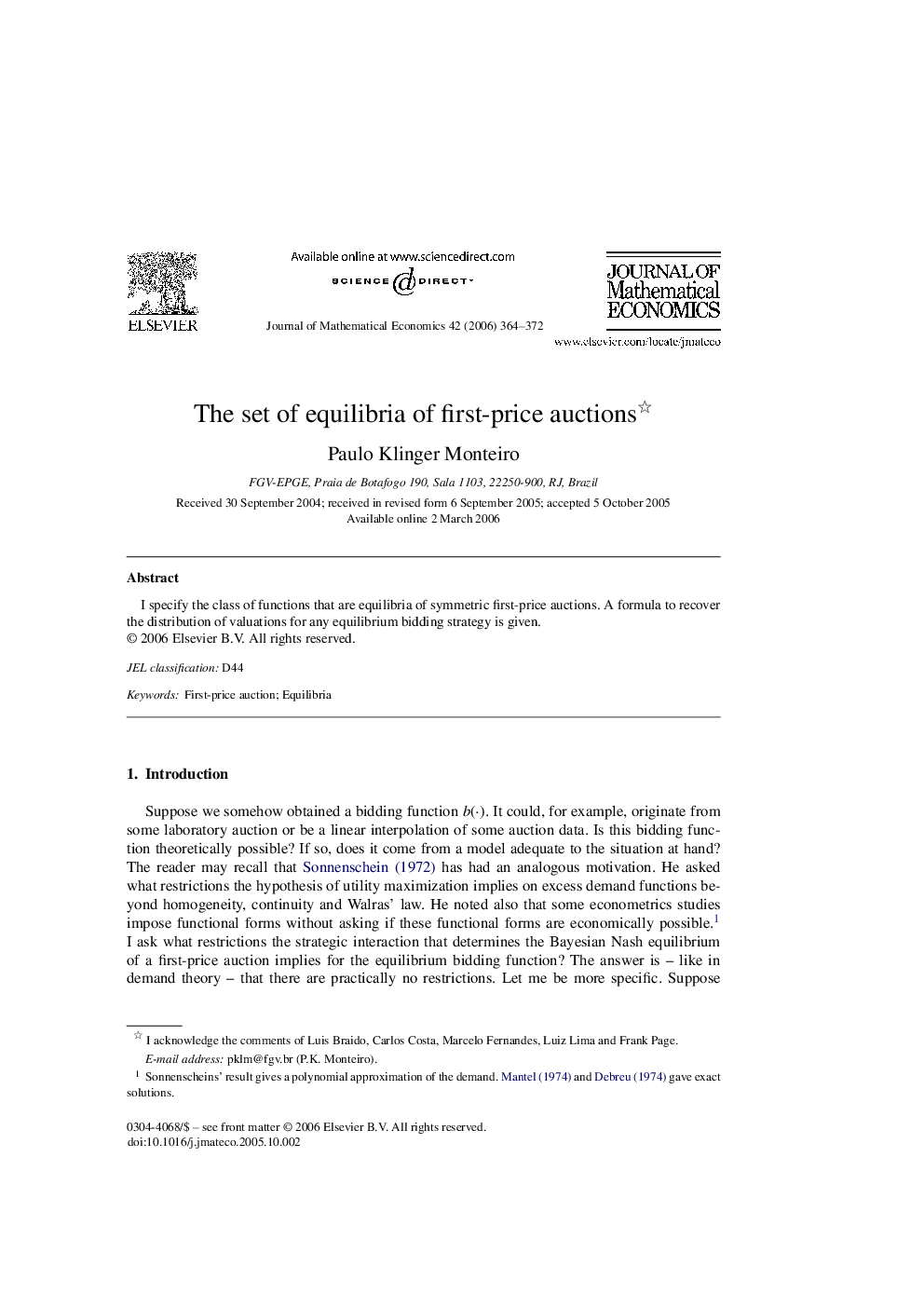 The set of equilibria of first-price auctions