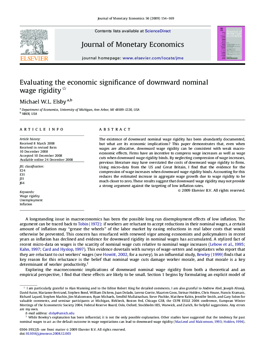 Evaluating the economic significance of downward nominal wage rigidity