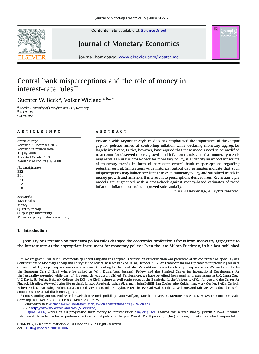 Central bank misperceptions and the role of money in interest-rate rules