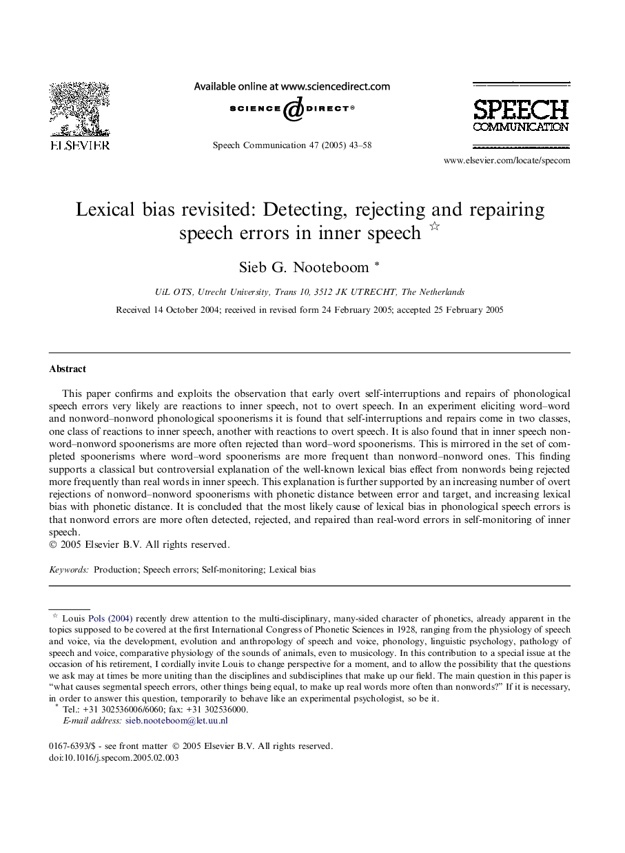 Lexical bias revisited: Detecting, rejecting and repairing speech errors in inner speech