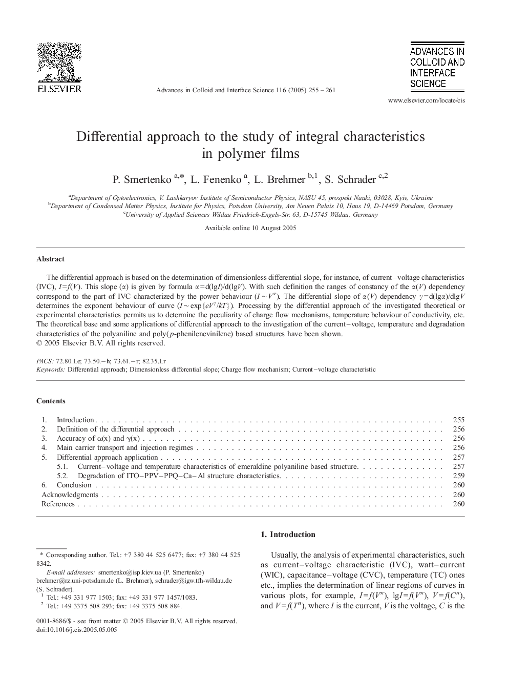عکس صفحه اول مقاله: Differential approach to the study of integral characteristics in polymer films Differential approach to the study of integral characteristics in polymer films