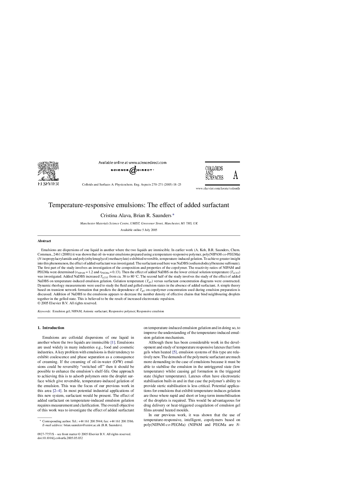 Temperature-responsive emulsions: The effect of added surfactant