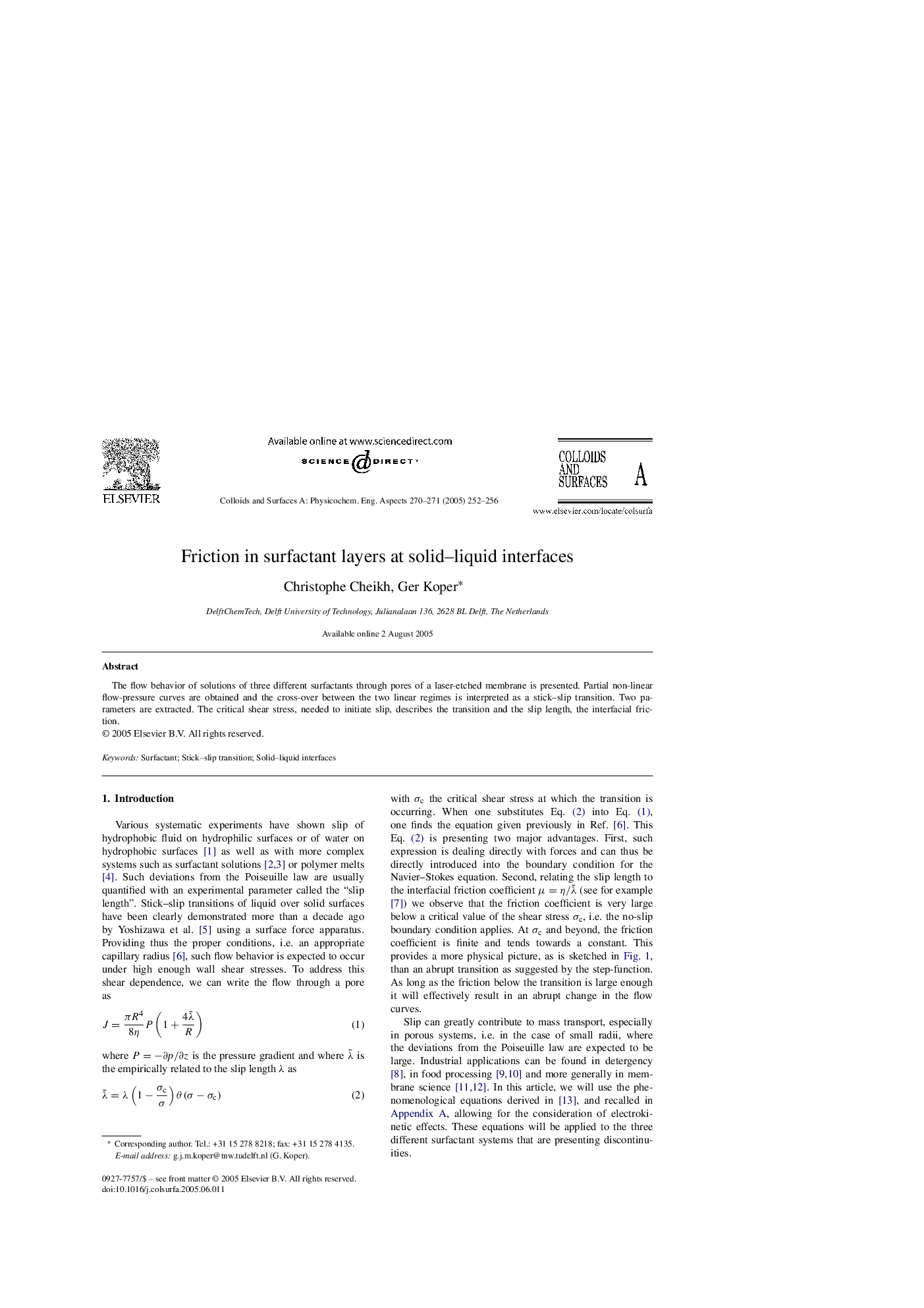 Friction in surfactant layers at solid-liquid interfaces