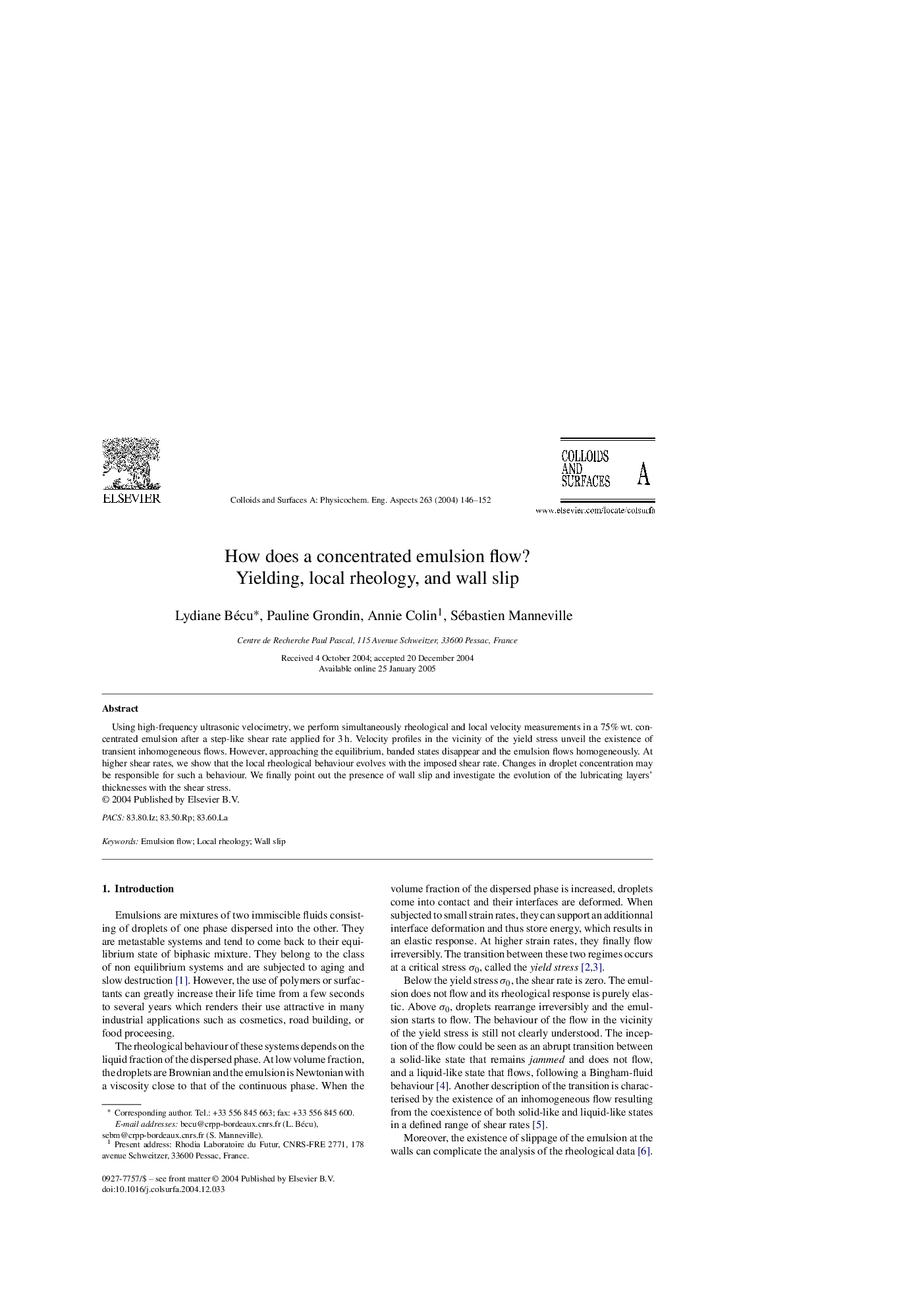 How does a concentrated emulsion flow?