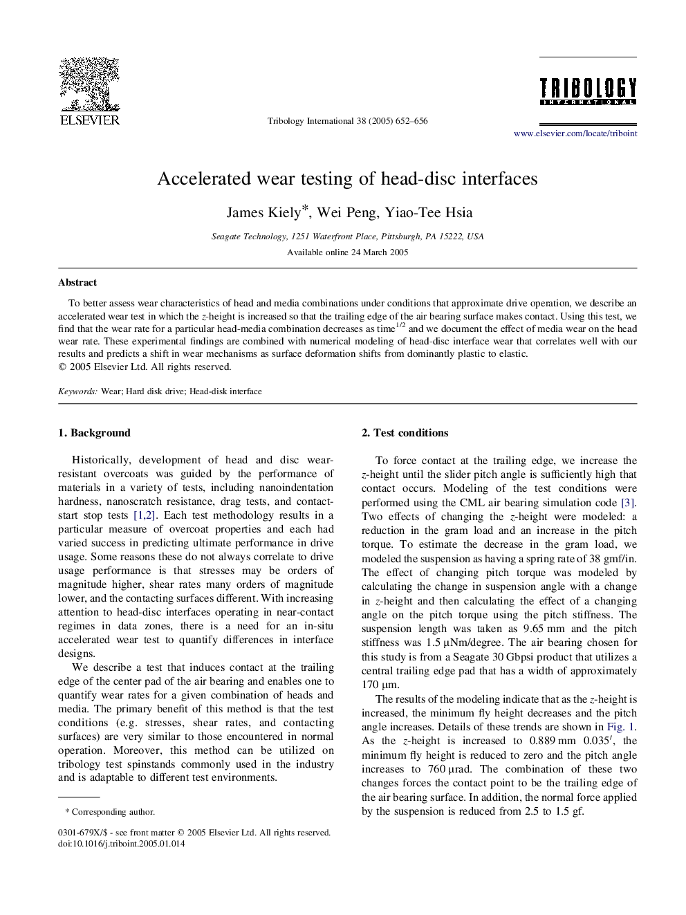 Accelerated wear testing of head-disc interfaces