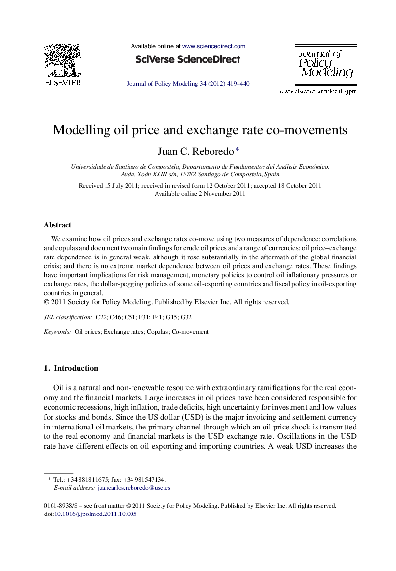 Modelling oil price and exchange rate co-movements