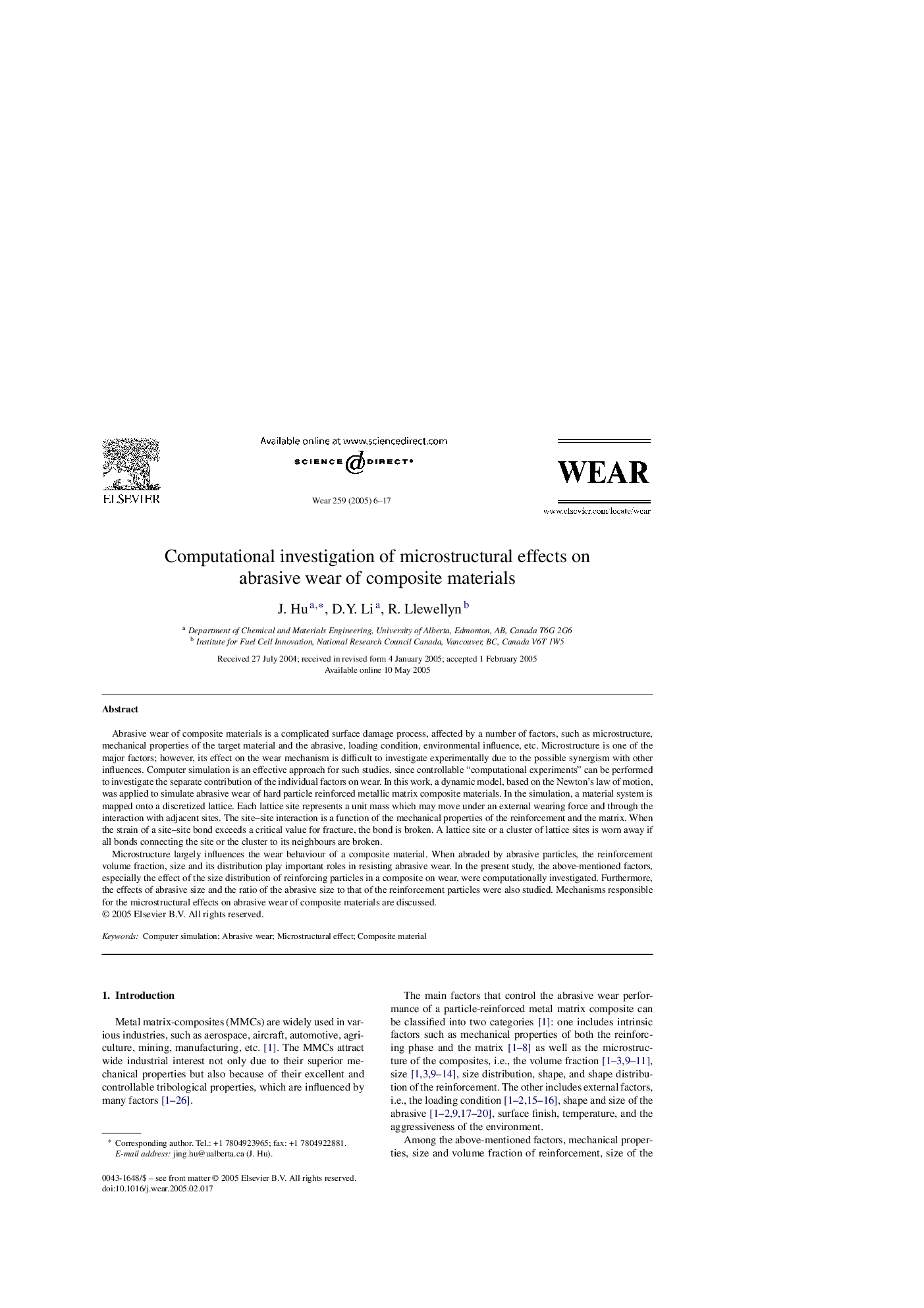 Computational investigation of microstructural effects on abrasive wear of composite materials