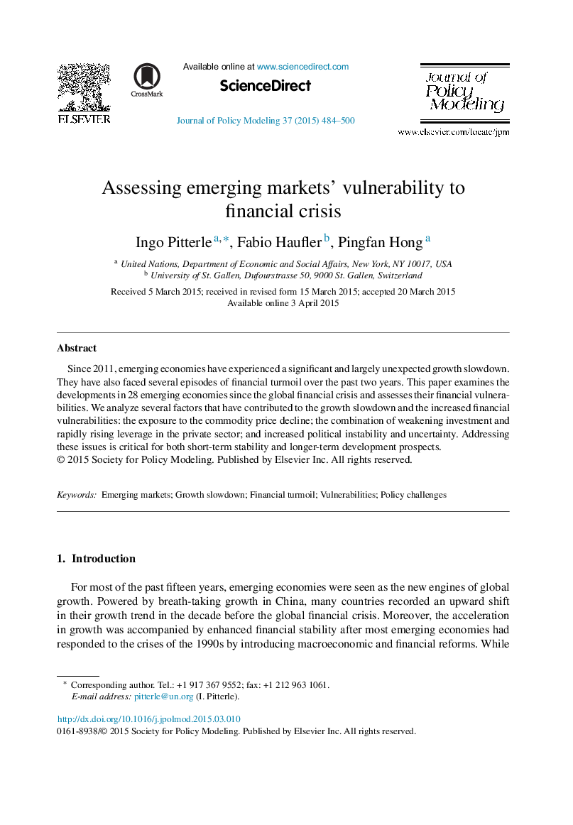 Assessing emerging markets’ vulnerability to financial crisis