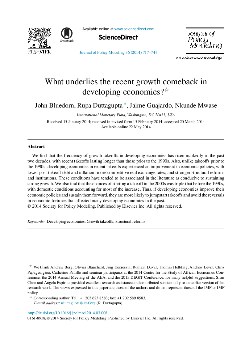 What underlies the recent growth comeback in developing economies? 