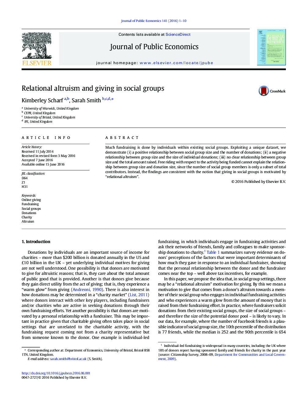Relational altruism and giving in social groups