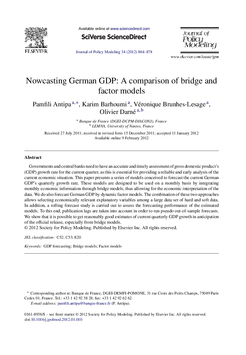 Nowcasting German GDP: A comparison of bridge and factor models