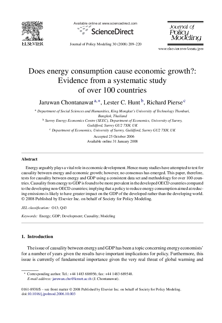 Does energy consumption cause economic growth?: Evidence from a systematic study of over 100 countries