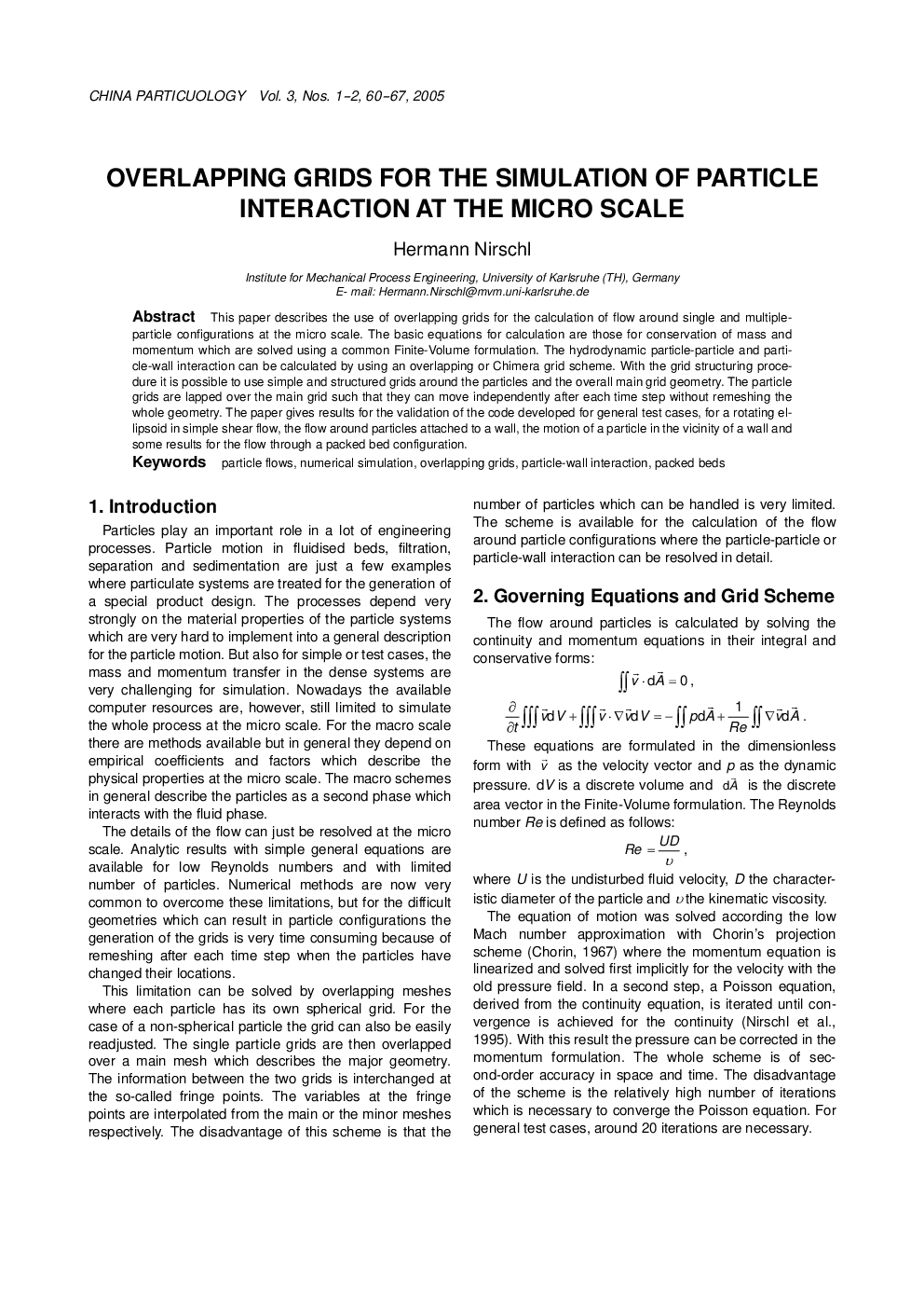 Overlapping grids for the simulation of particle interaction at the micro scale