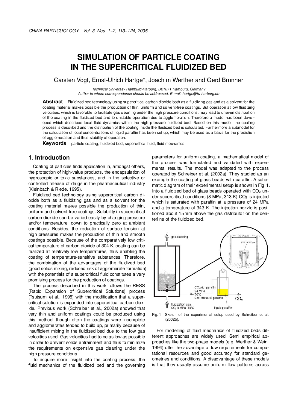 Simulation of particle coating in the supercritical fluidized bed