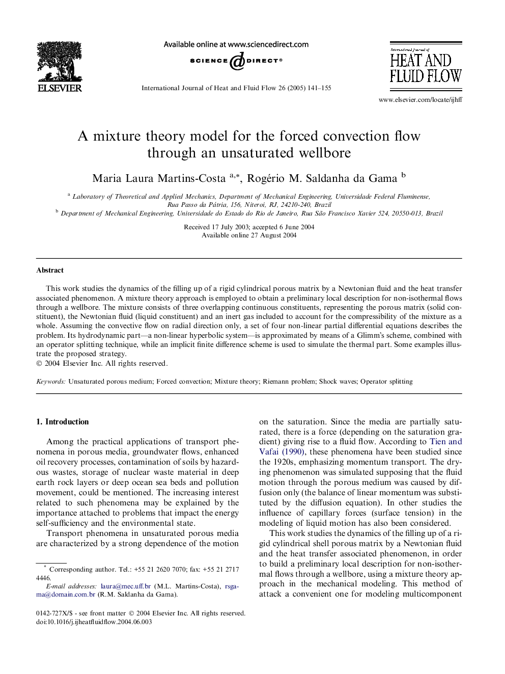 A mixture theory model for the forced convection flow through an unsaturated wellbore