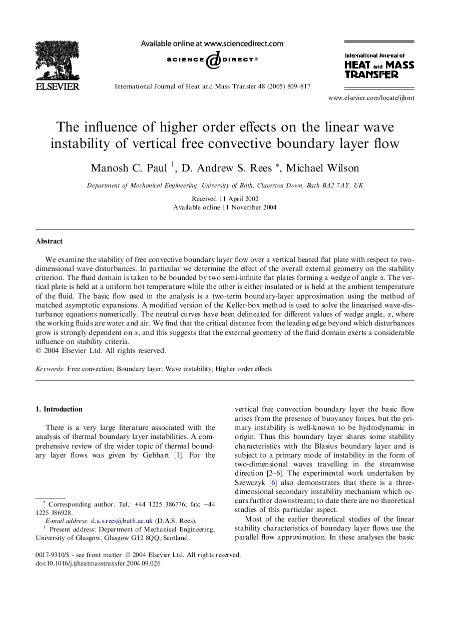 The influence of higher order effects on the linear wave instability of vertical free convective boundary layer flow