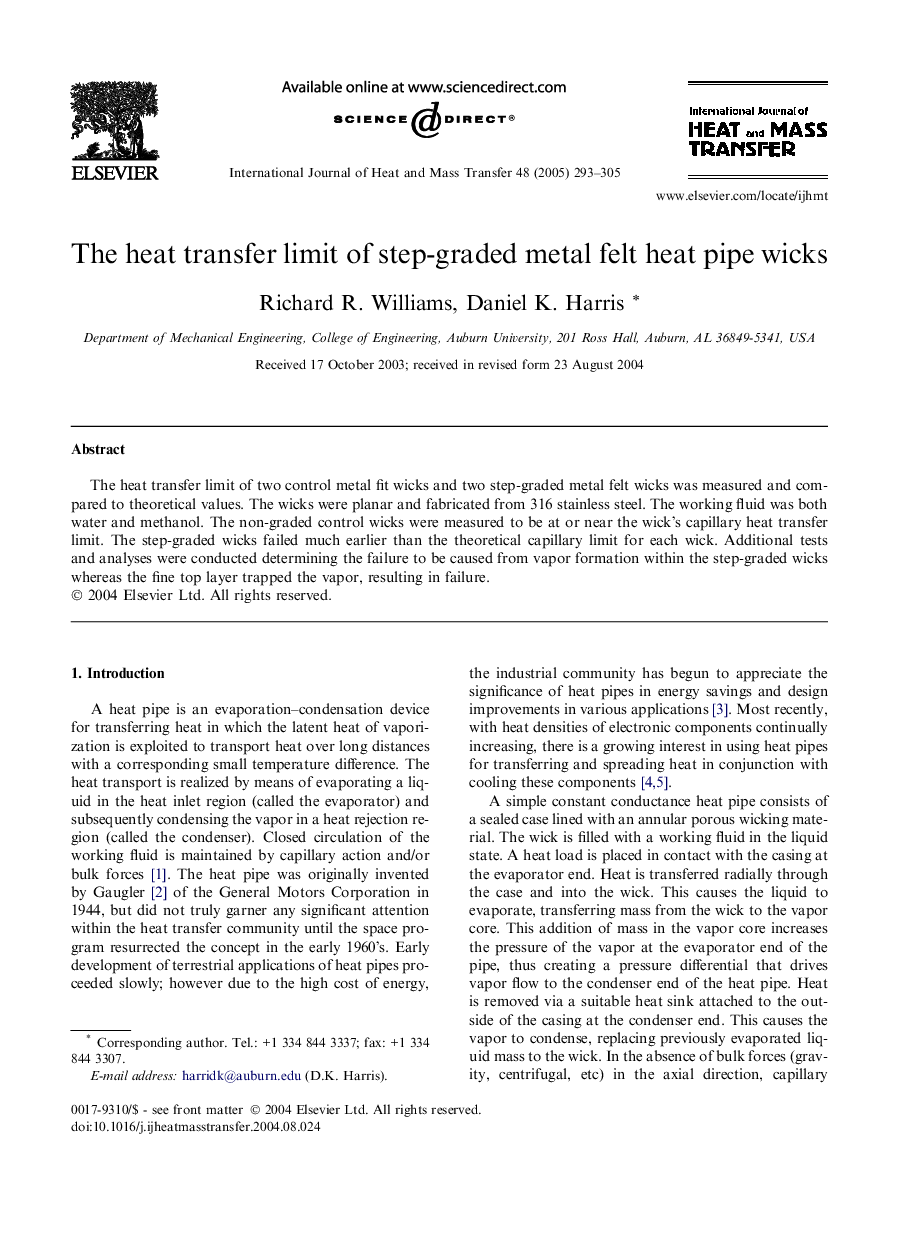 The heat transfer limit of step-graded metal felt heat pipe wicks