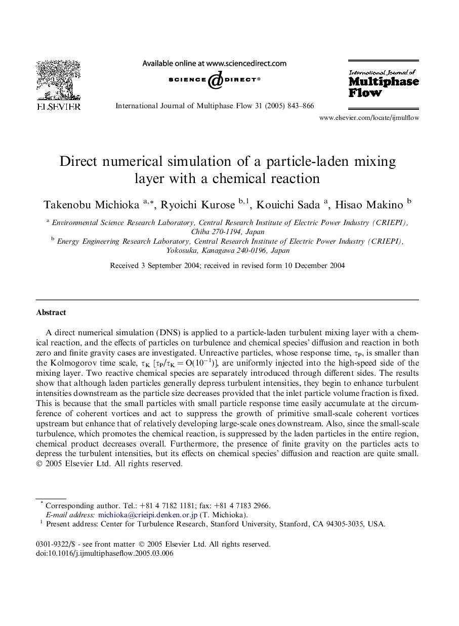 Direct numerical simulation of a particle-laden mixing layer with a chemical reaction