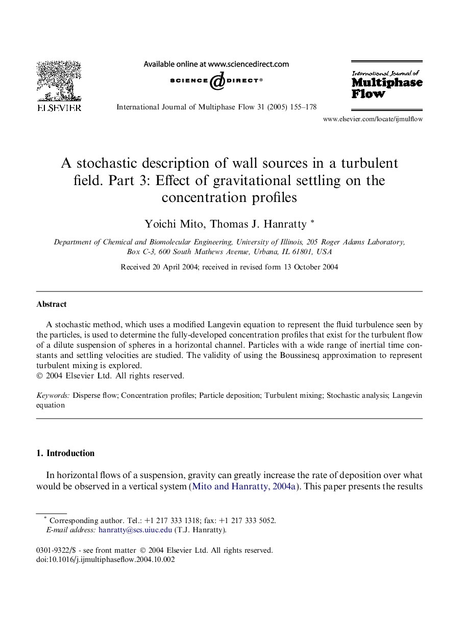 A stochastic description of wall sources in a turbulent field. Part 3: Effect of gravitational settling on the concentration profiles