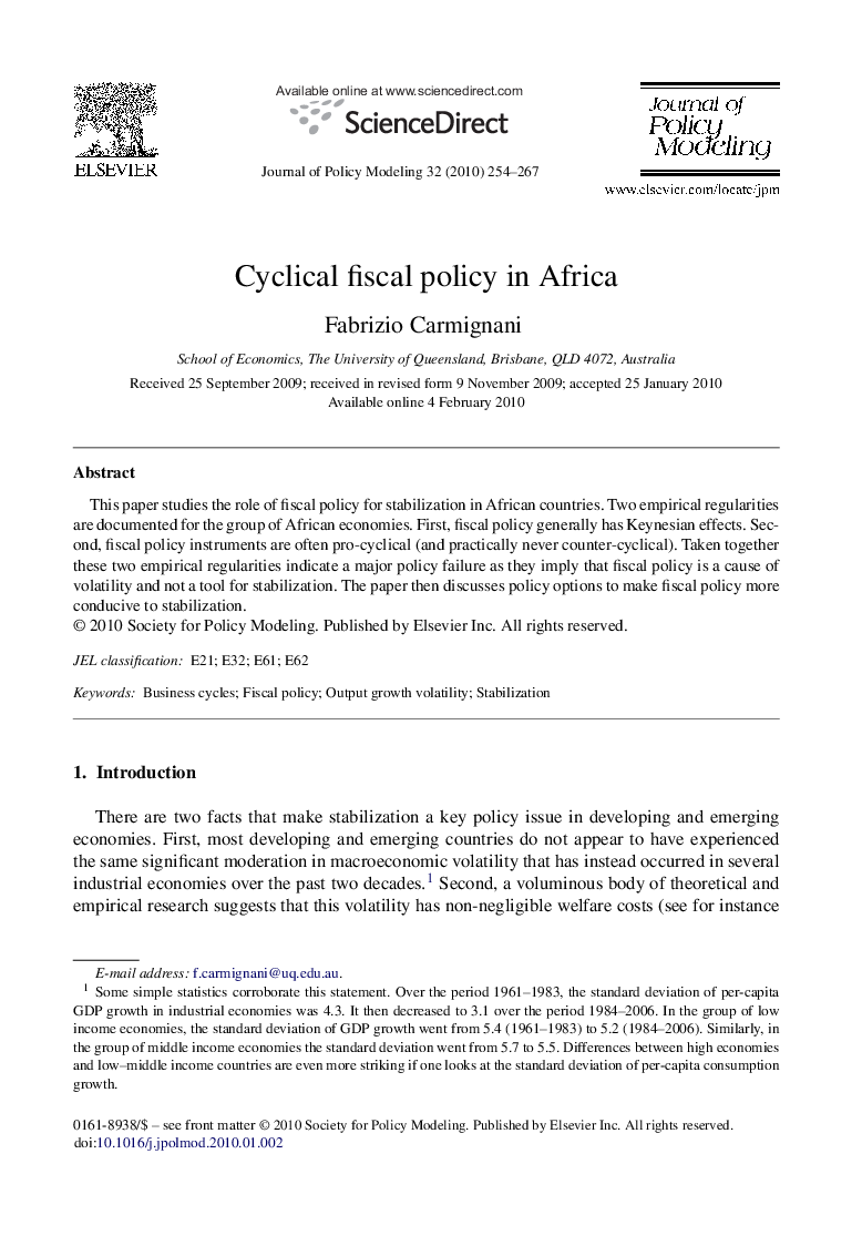 Cyclical fiscal policy in Africa