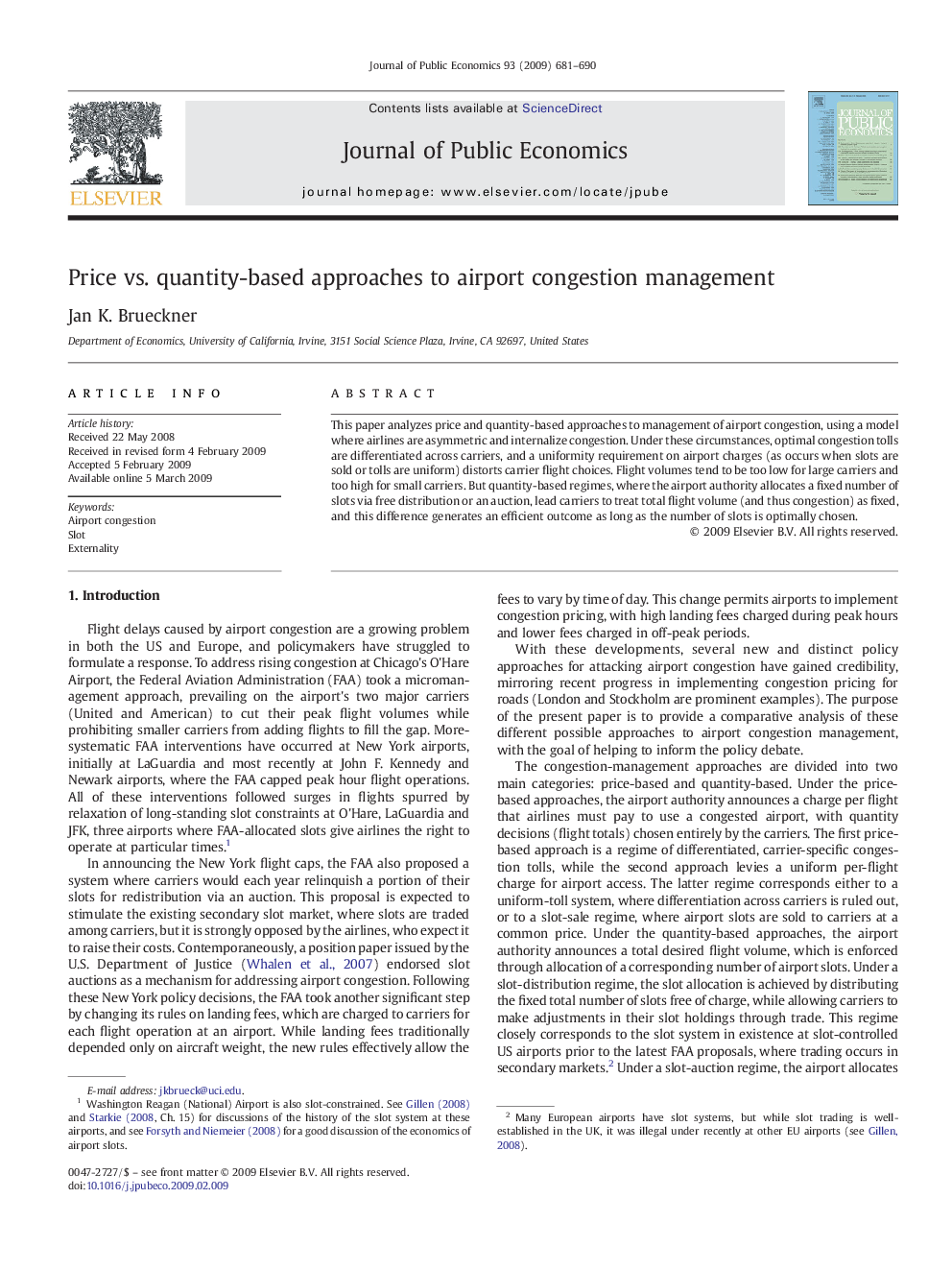 Price vs. quantity-based approaches to airport congestion management