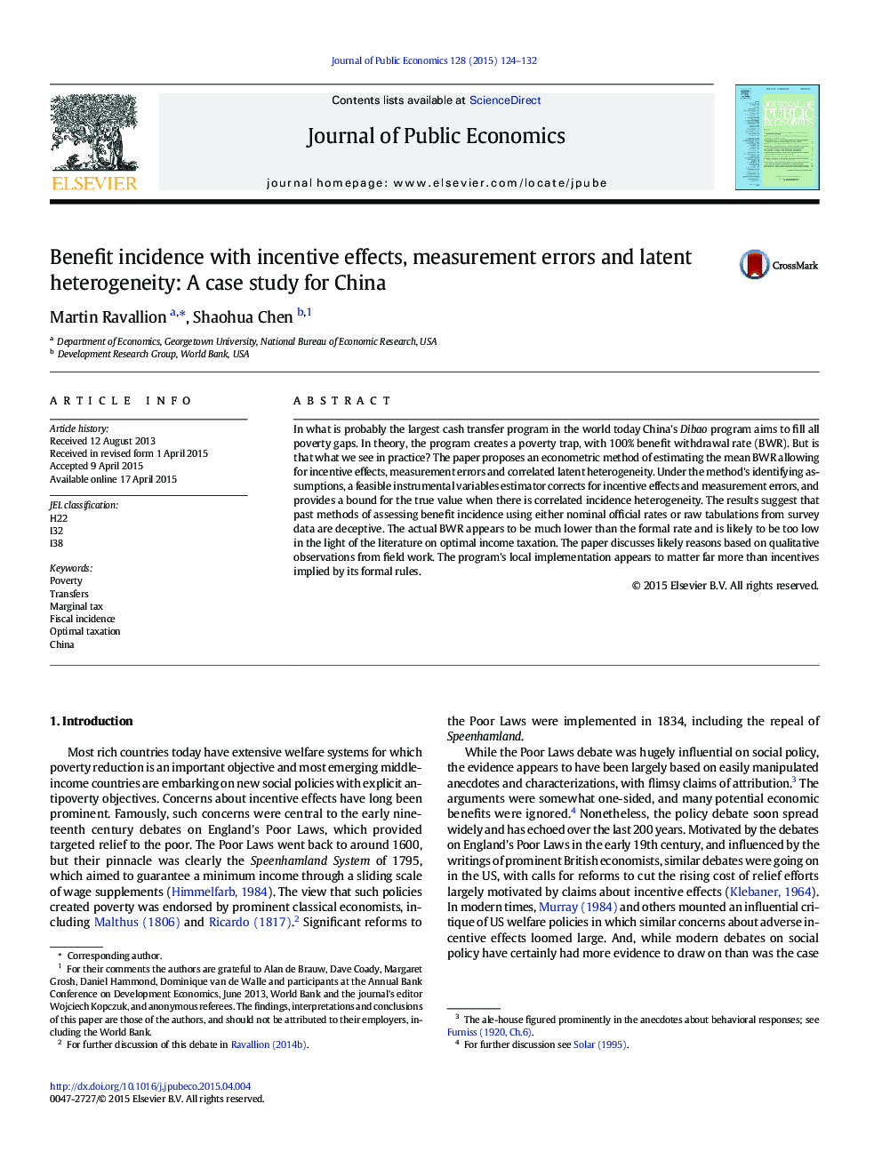 Benefit incidence with incentive effects, measurement errors and latent heterogeneity: A case study for China