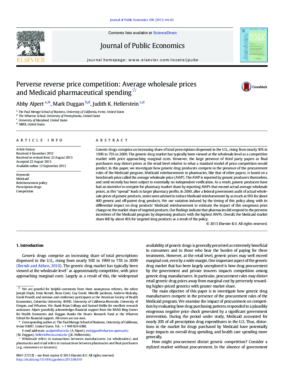 Perverse reverse price competition: Average wholesale prices and Medicaid pharmaceutical spending 