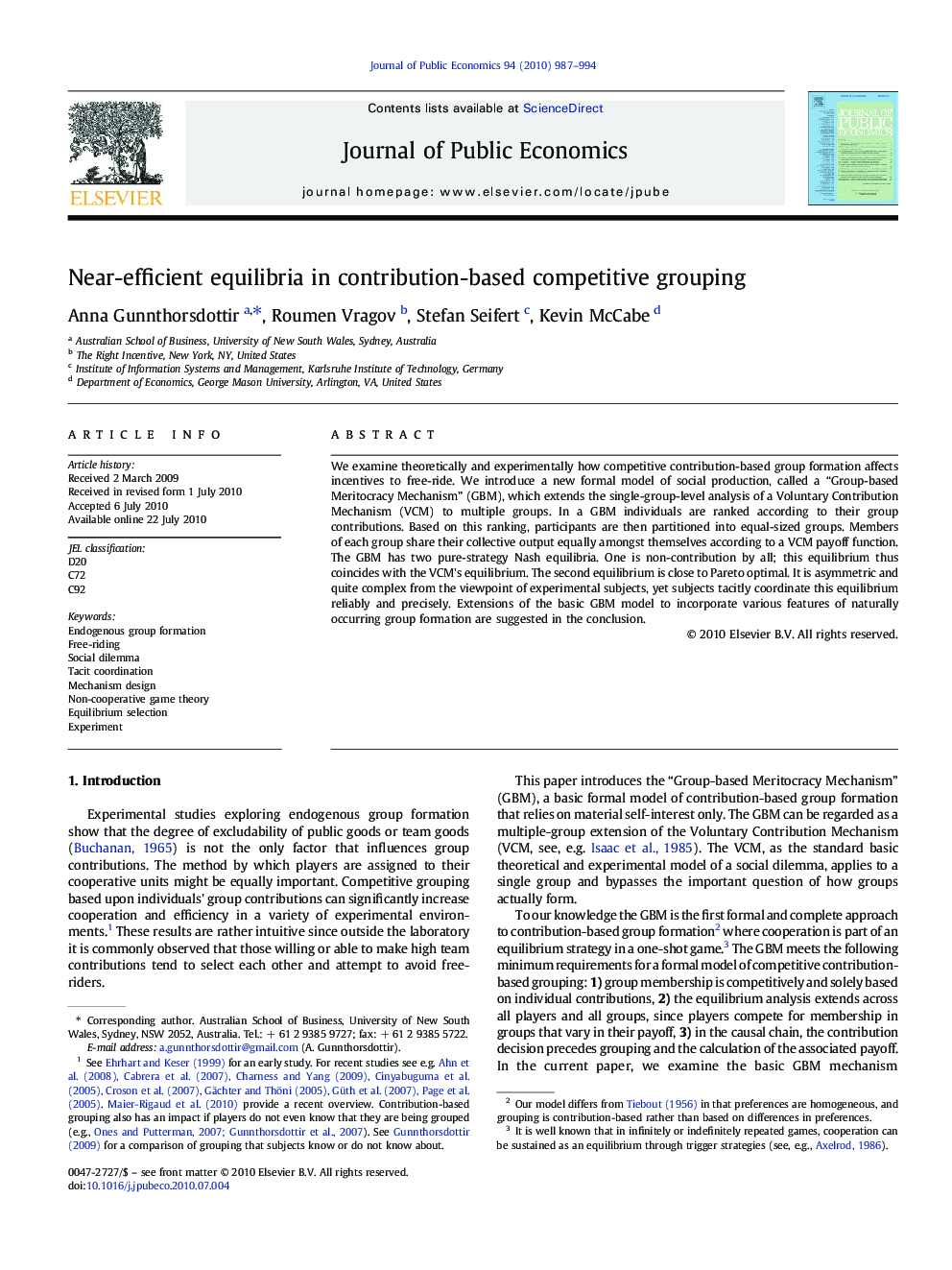 Near-efficient equilibria in contribution-based competitive grouping