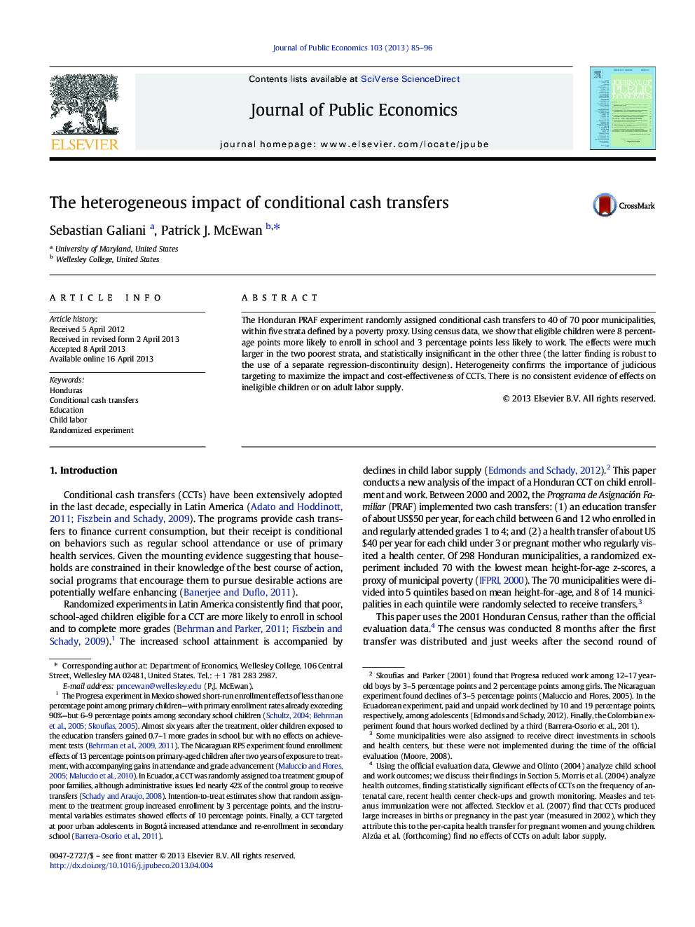 The heterogeneous impact of conditional cash transfers